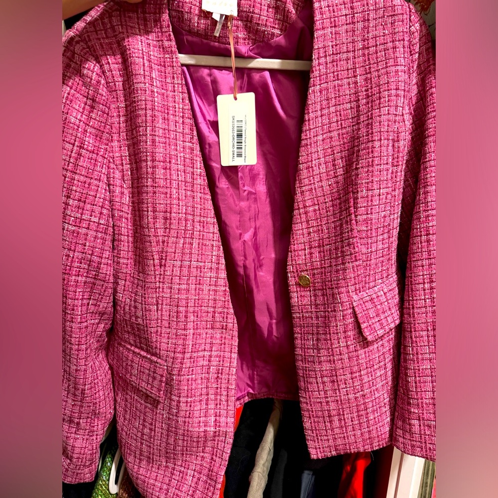 Pink tweed blazer